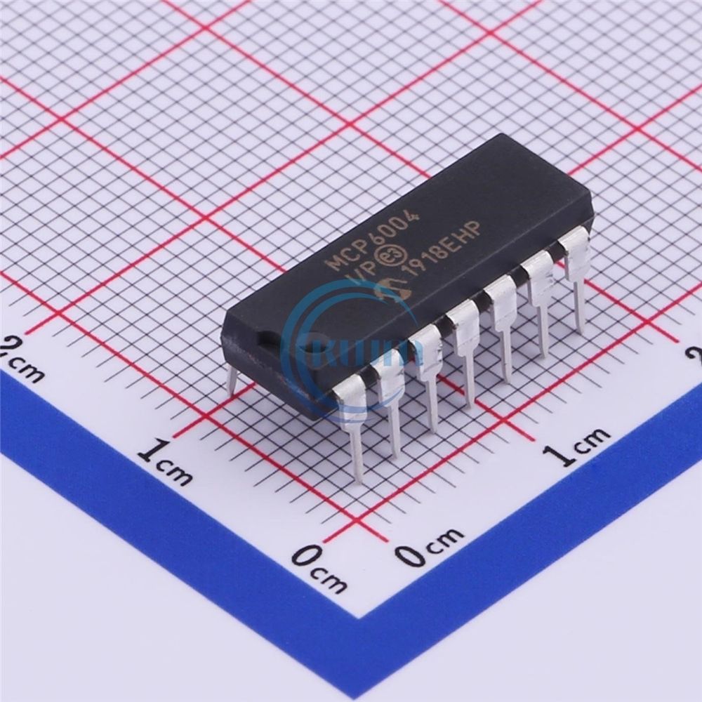 KWM Original new MCP6004 Linear element Amplifier PDIP-14 MCP6004-I/P Integrated circuit IC chip in stock