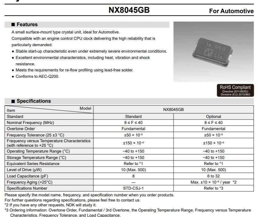 Shenzhen KWM NX8045GB CRYSTAL 8.0000MHZ 8PF SMD NX8045GB-8.000M-STD-CSJ-1